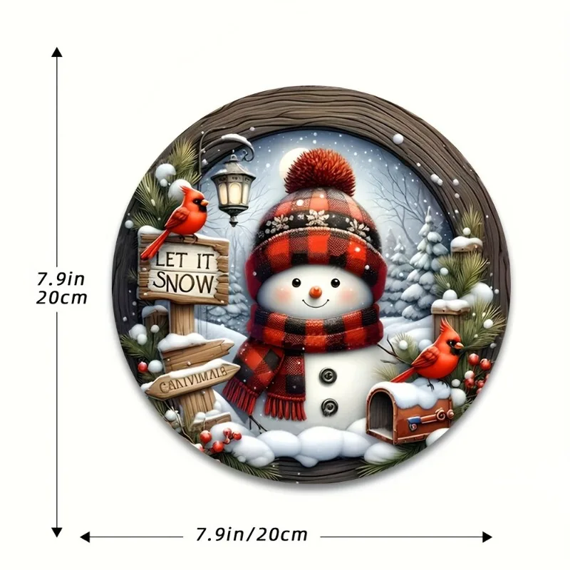 Avelena | CrystalSnow | Weihnachtskranz aus Acryl | Schneemann & Winterdesign | Wand- & Türdeko Ø 20 cm - Image 4