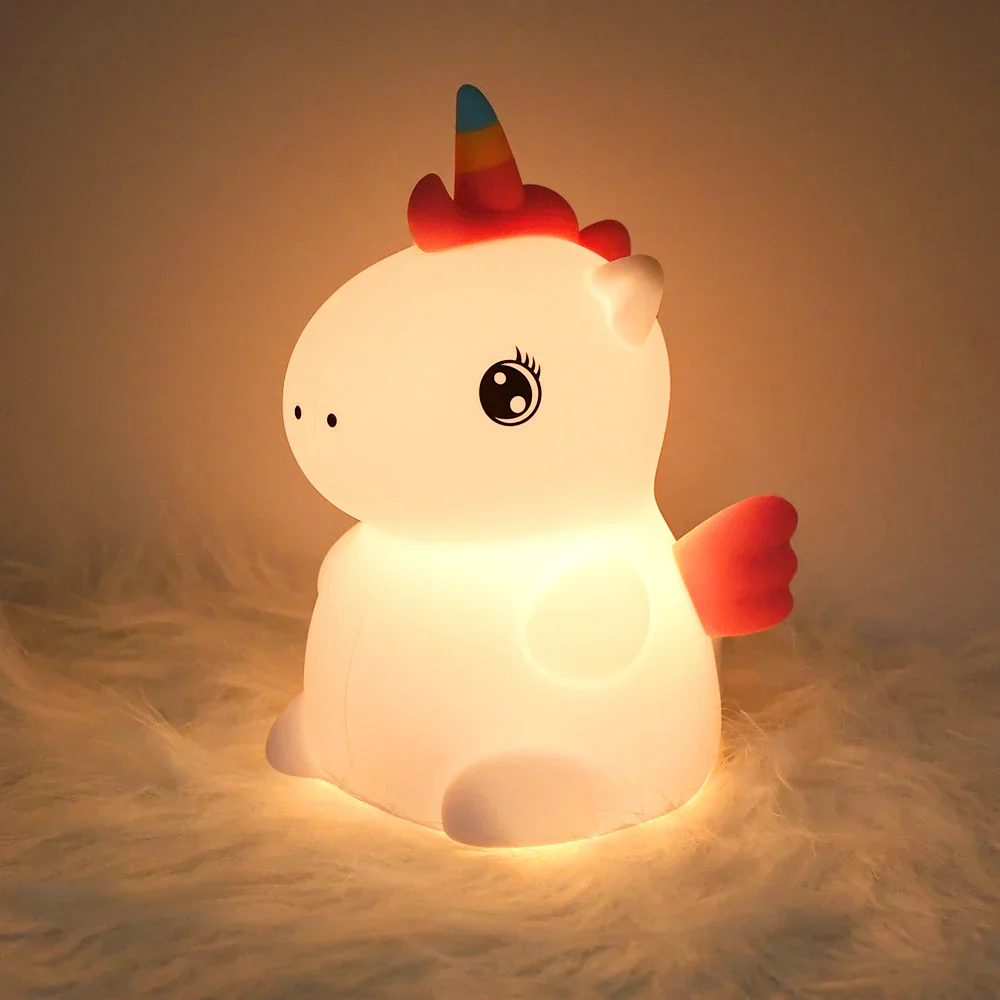 Avelena | DreamiCorn LED Nachtlicht Einhorn | Weiches Silikon & USB Wiederaufladbar | Touch-Steuerung & 2 Helligkeitsstufen | Kinderzimmer & Geschenkidee - Image 10