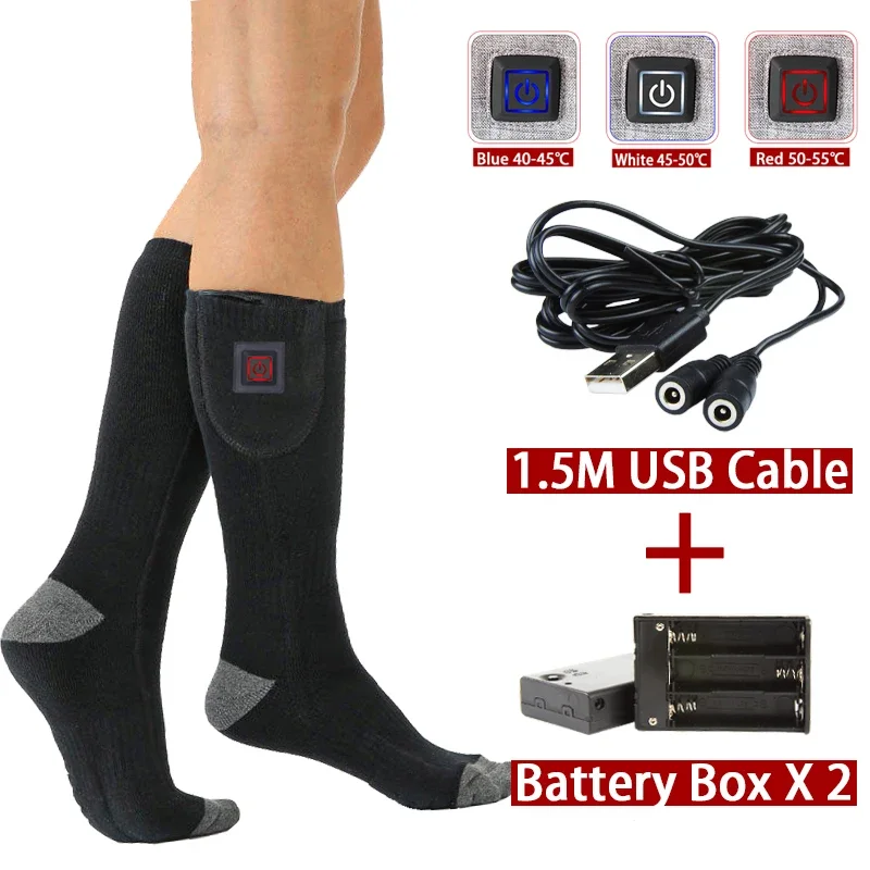 Avelena | Elektrisch Beheizte Socken | USB Wärmesocken für Damen & Herren | 3 Heizstufen | Ideal für Skifahren, Radfahren & Outdoor | ThermaStep - Image 6