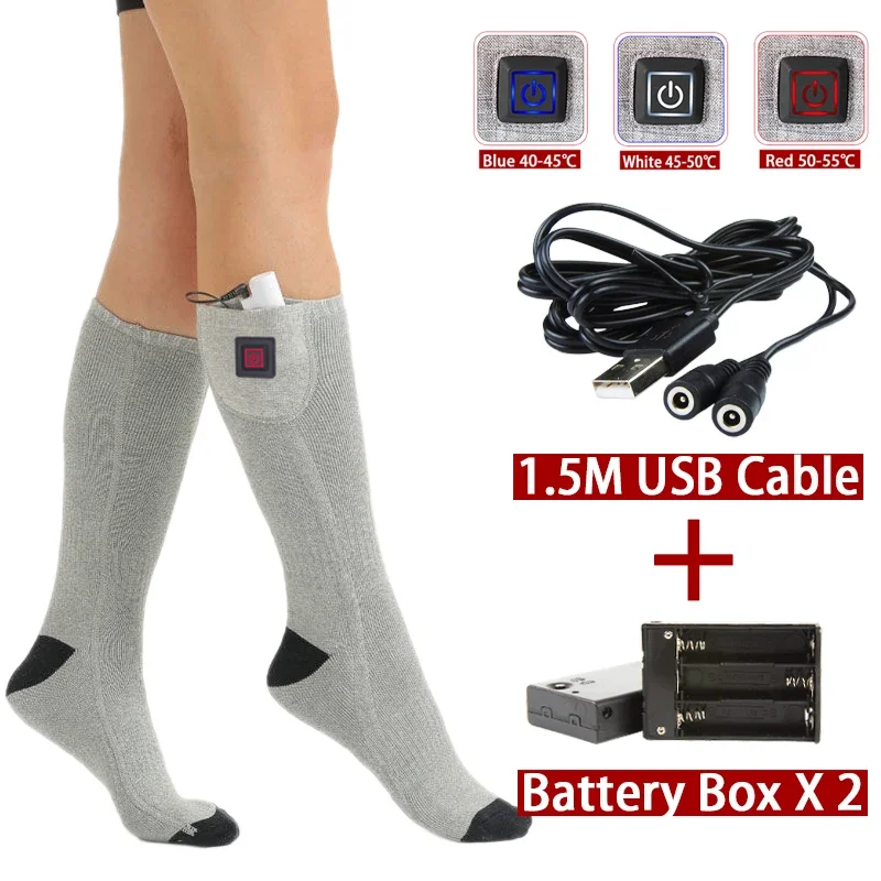 Avelena | Elektrisch Beheizte Socken | USB Wärmesocken für Damen & Herren | 3 Heizstufen | Ideal für Skifahren, Radfahren & Outdoor | ThermaStep - Image 7