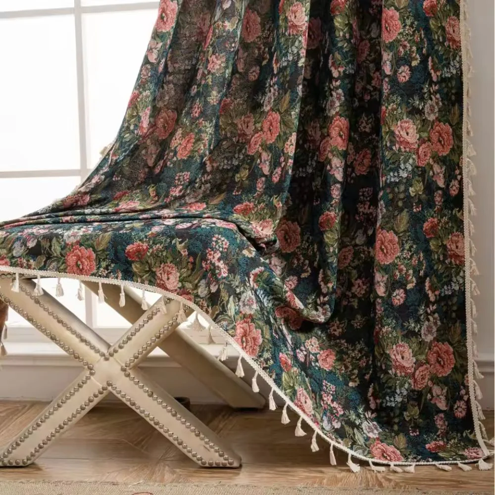 Avelena | Französischer Vintage-Blumenmuster-Teppichvorhang - Image 6