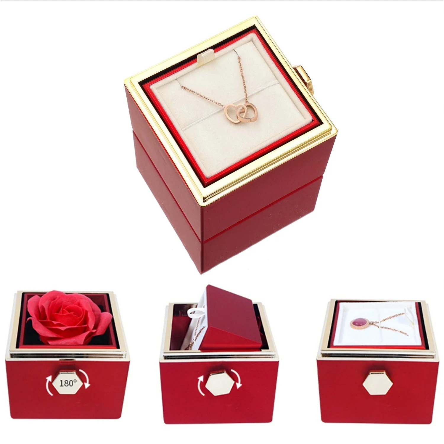 Avelena | Herz Necklace mit drehbarer Rosen Geschenkbox - Image 9