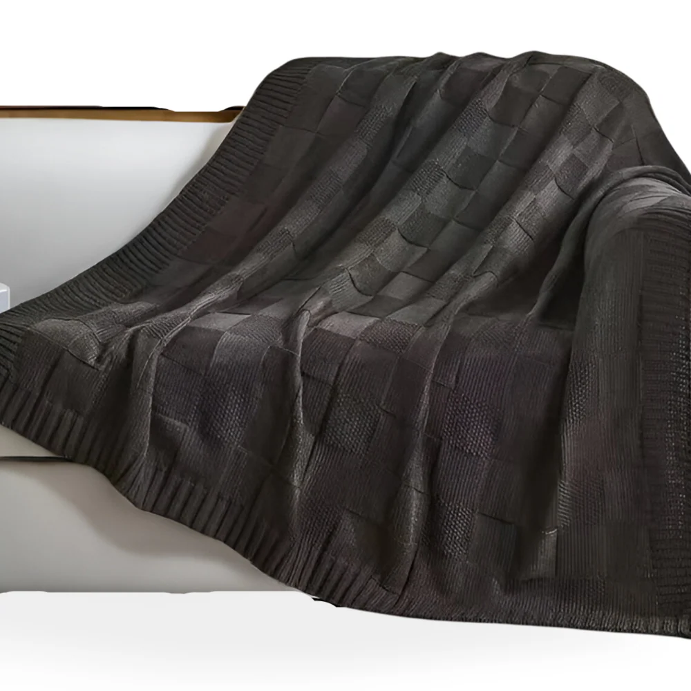 Avelena | Loomvera Plaid | Strickdecke Schwarz-Weiß | Weich & Hautfreundlich | Für Alle Jahreszeiten - Image 11