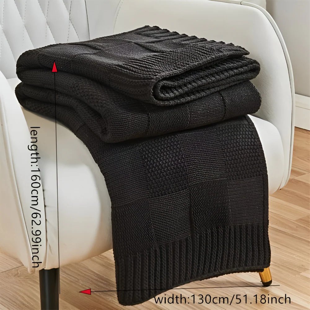 Avelena | Loomvera Plaid | Strickdecke Schwarz-Weiß | Weich & Hautfreundlich | Für Alle Jahreszeiten - Image 2