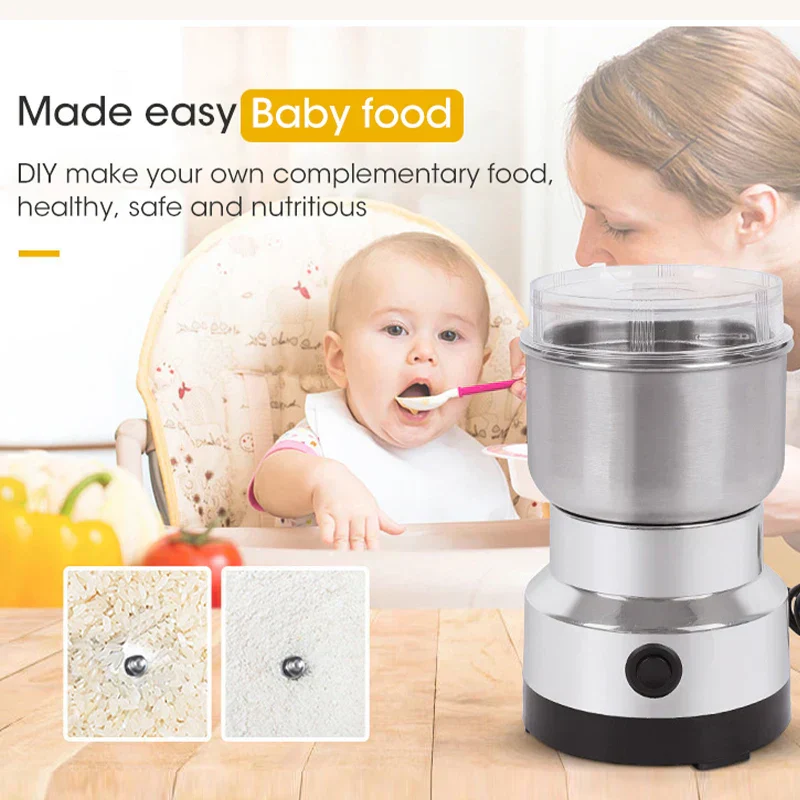Avelena | Mini-Elektromühle – 300 ml Ultrafeine Mühle für Babynahrung, Kaffee, Gewürze, Pfeffer und Körner – 2/4 Klingenoptionen - Image 2