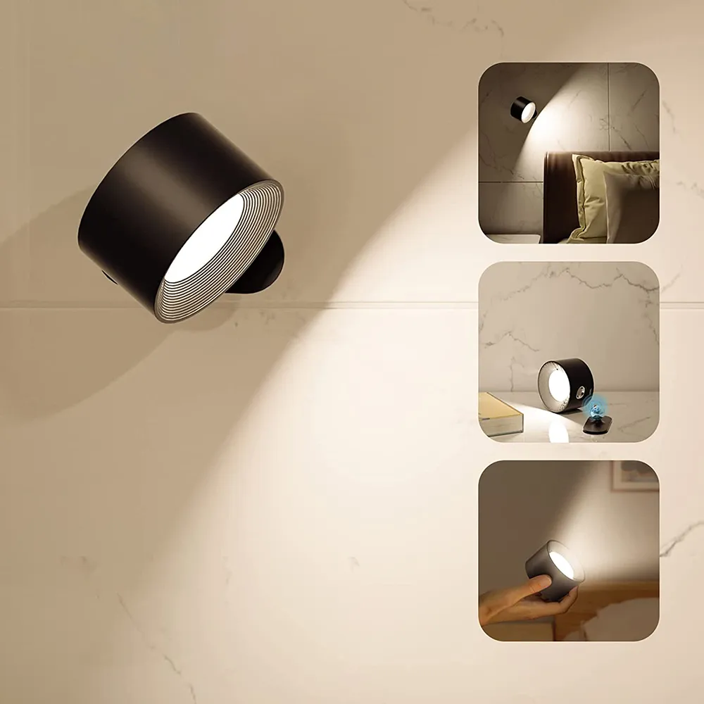 Avelena | Spotlight-Thread-Lampe - 360° Drehung, Dimmbar, Wiederaufladbare Wandleuchte - Image 11