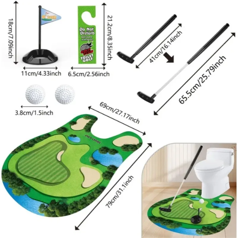 Avelena | Toiletten-Golf Set | Lustiges Mini-Golfspiel fürs Badezimmer | Perfektes Geschenk für Männer | Golfinity - Image 5