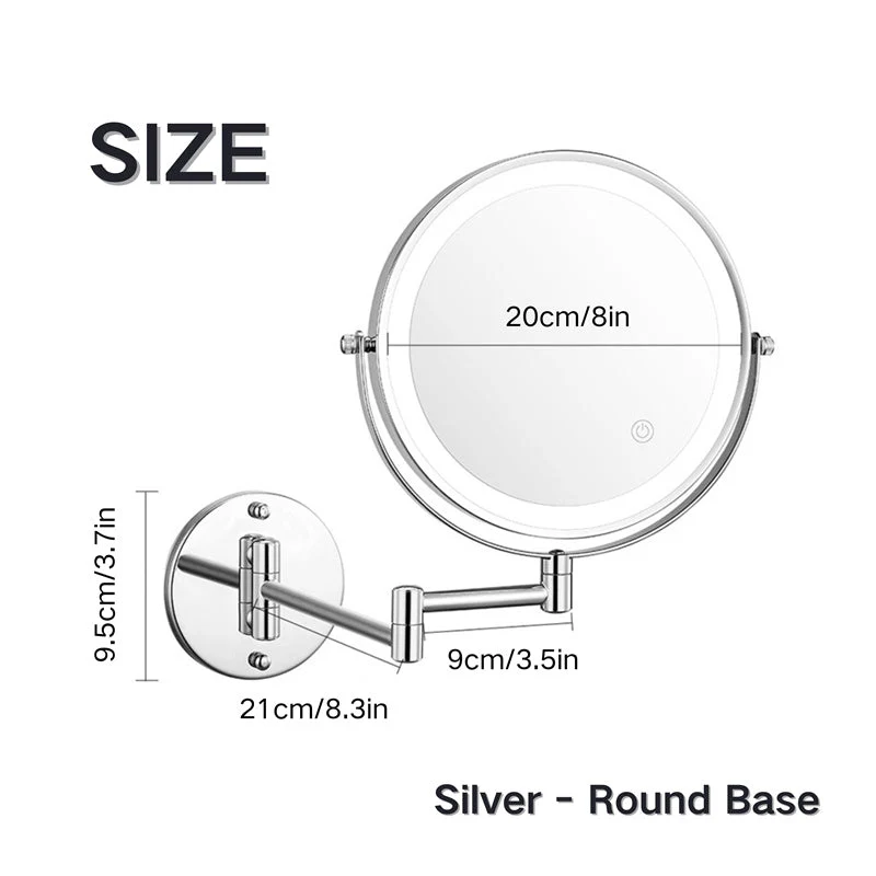 Avelena | Wiederaufladbarer wandmontierter Rasier Spiegel | 360° Drehung. 1X/10X Vergrößerung und verstellbare LED-Beleuchtung zur Nutzung im Badezimmer - Image 10