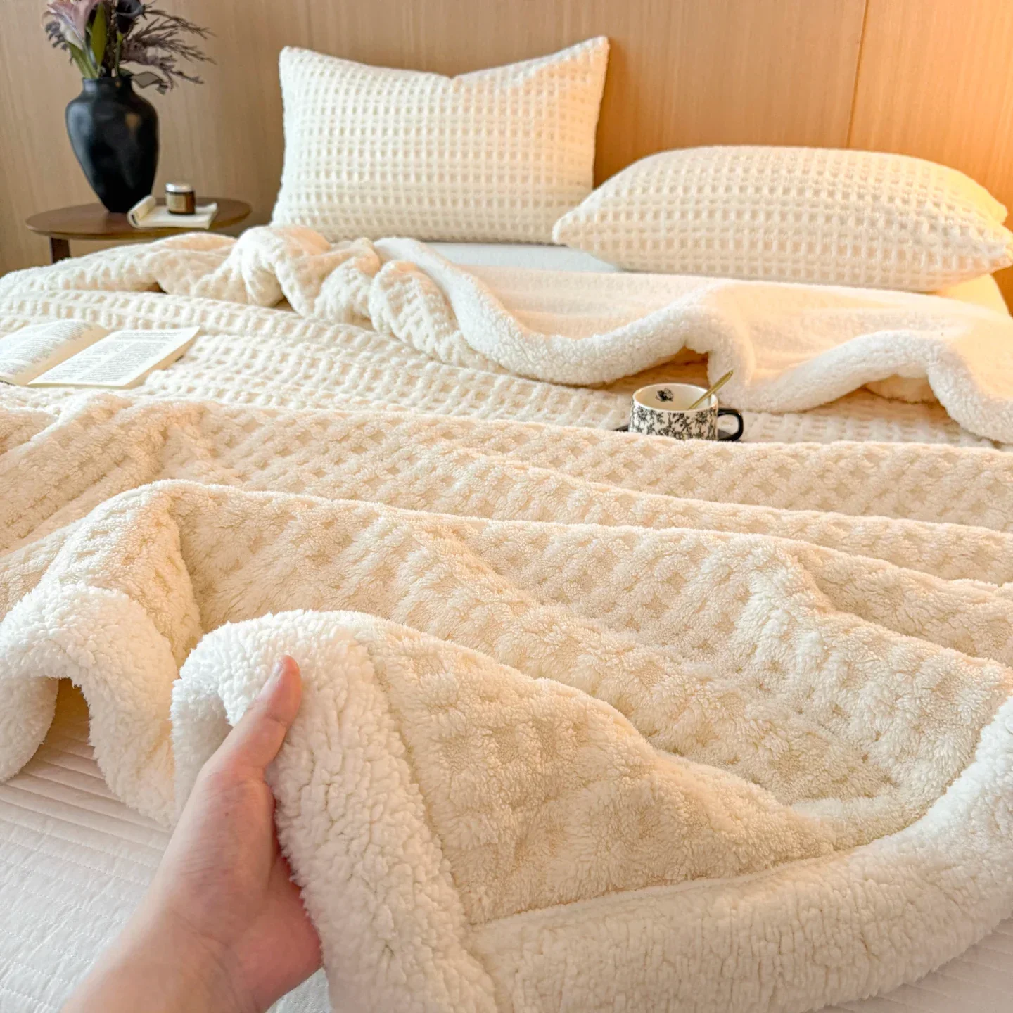 Avelena | Wintertraum Kuscheldecke – Doppellagige Fleece-Decke mit Lammwolloptik | Ultrawarm, Weich & Hautfreundlich | Für Sofa, Bett & kalte Wintertage - Image 2