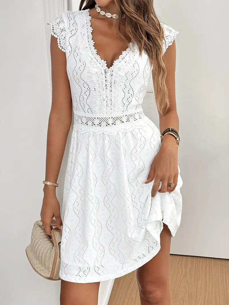 Avenleigh – Damen-A-Linien-Kleid mit Spitzenärmeln - Image 5