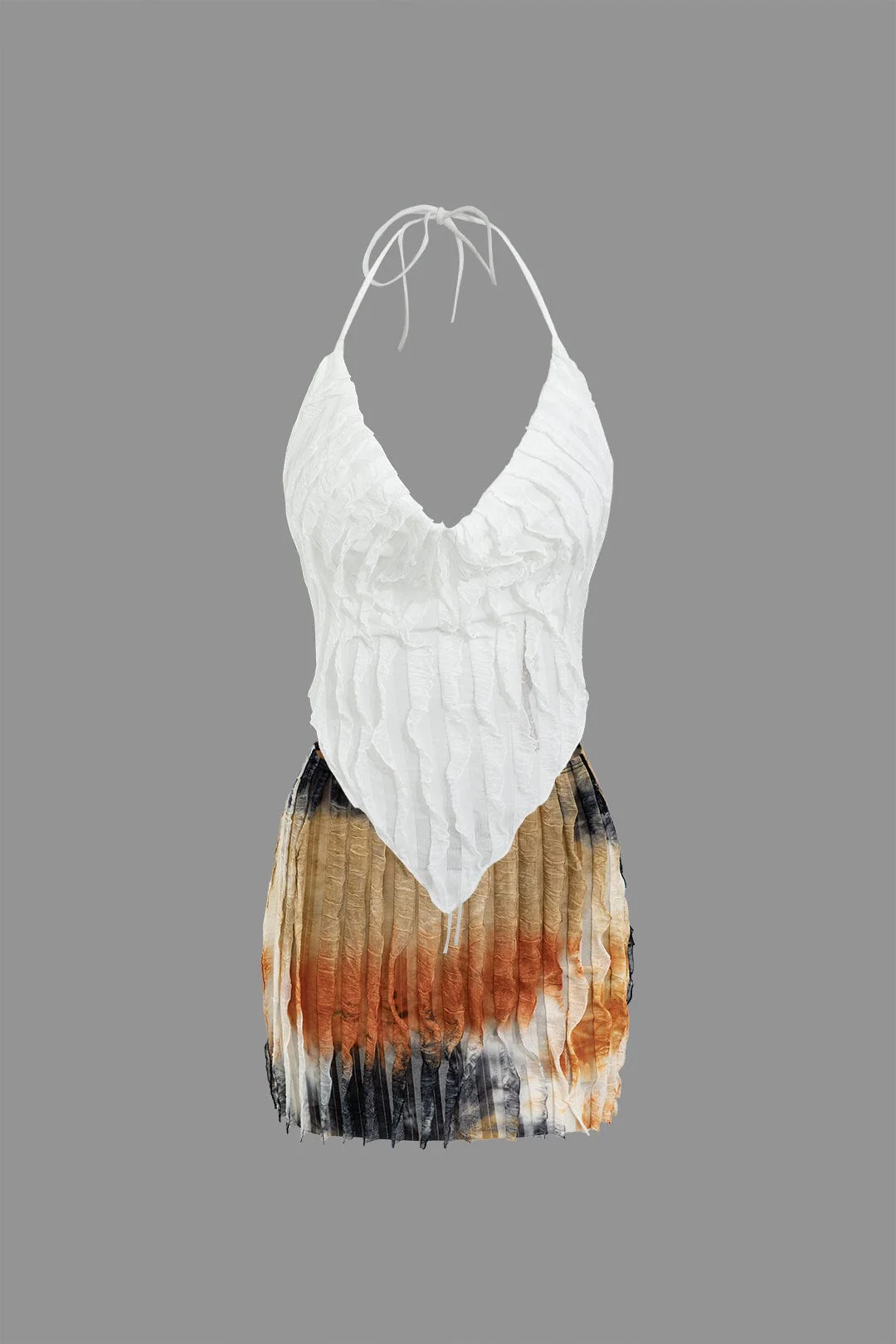 Aviana | Zweiteiliges Plissee-Set mit Farbverlauf & Neckholder-Top - Image 6