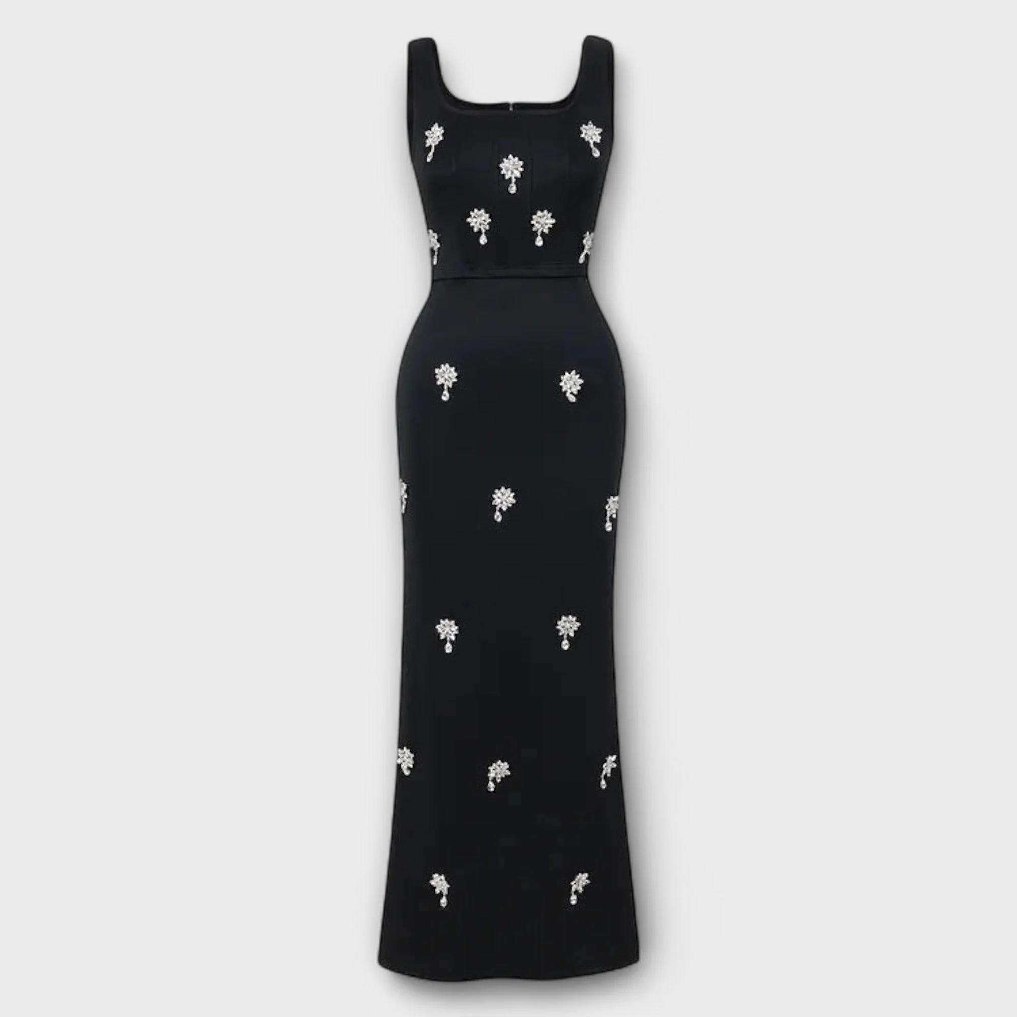Aviane – Schwarzes Ensemble mit Perlen-Zipper-Top und Rock - Image 3
