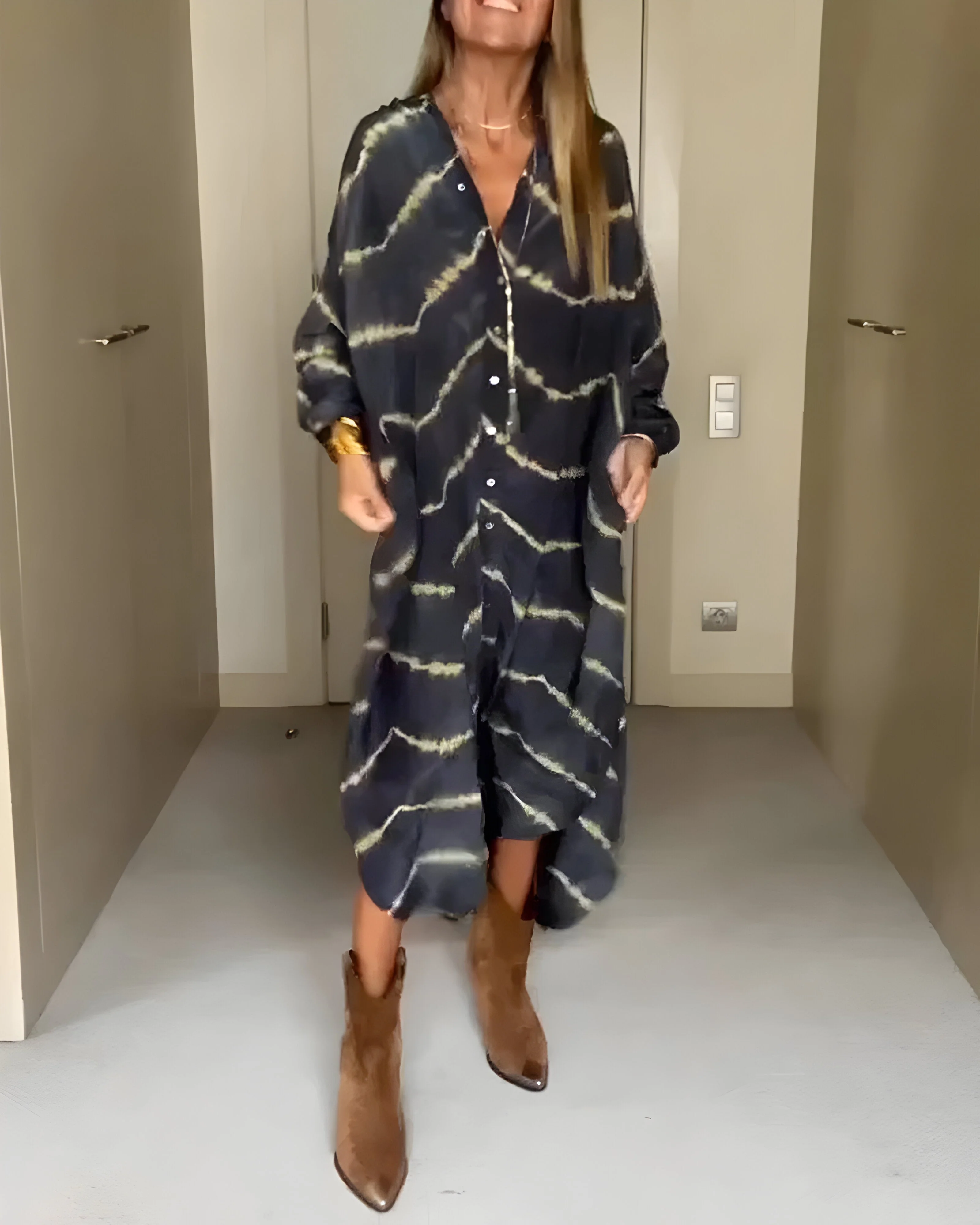 Aviyra - Weiches gestreiftes Boho-Maxikleid - Image 2