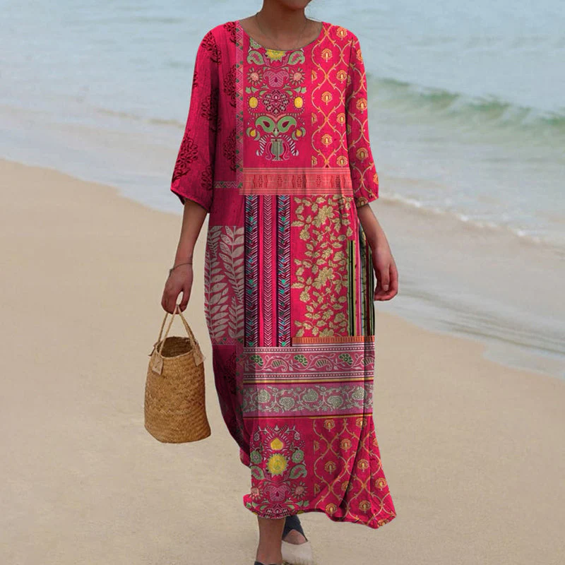 Ayla | Bohemian Patchwork Maxi Dress - Image 2