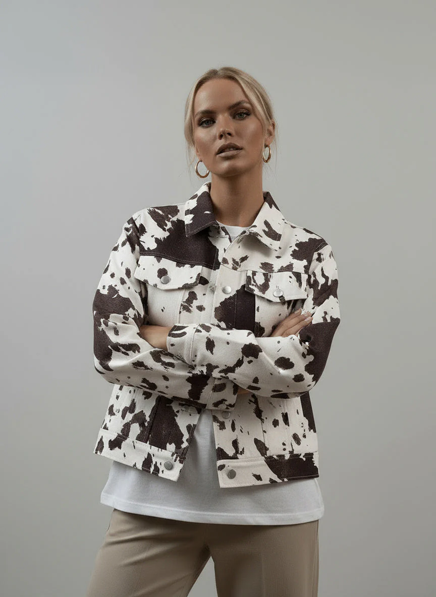 Aylin | Kurzjacke Mit Kuhmuster - Image 3