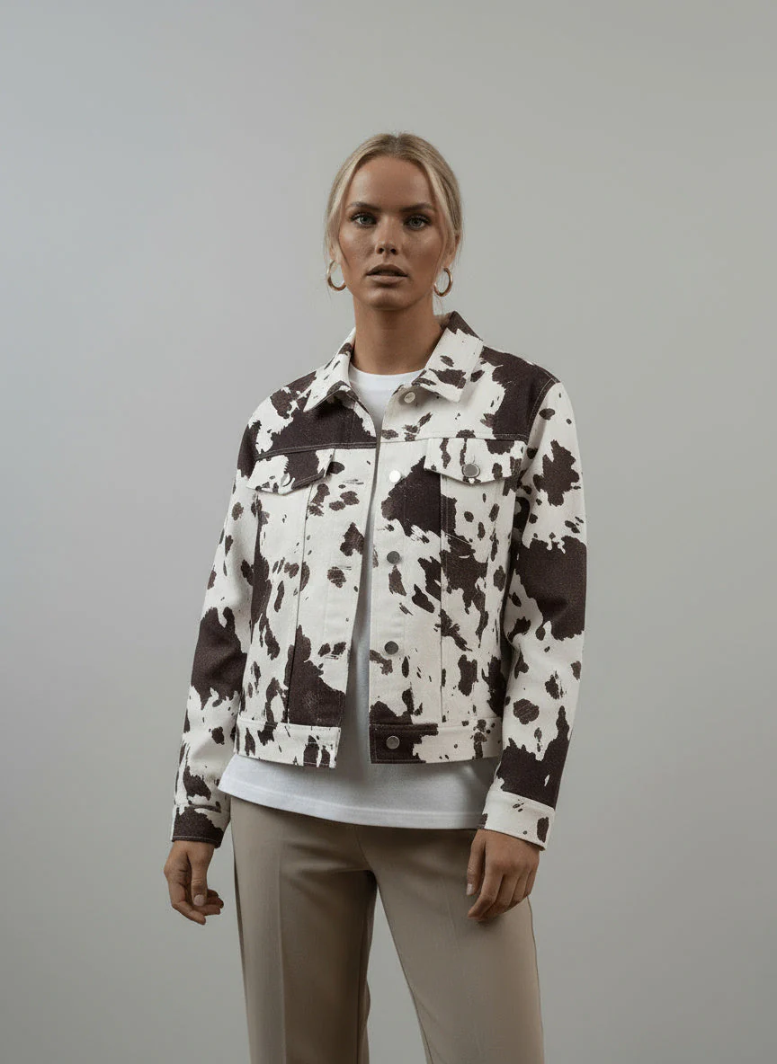 Aylin | Kurzjacke Mit Kuhmuster - Image 4