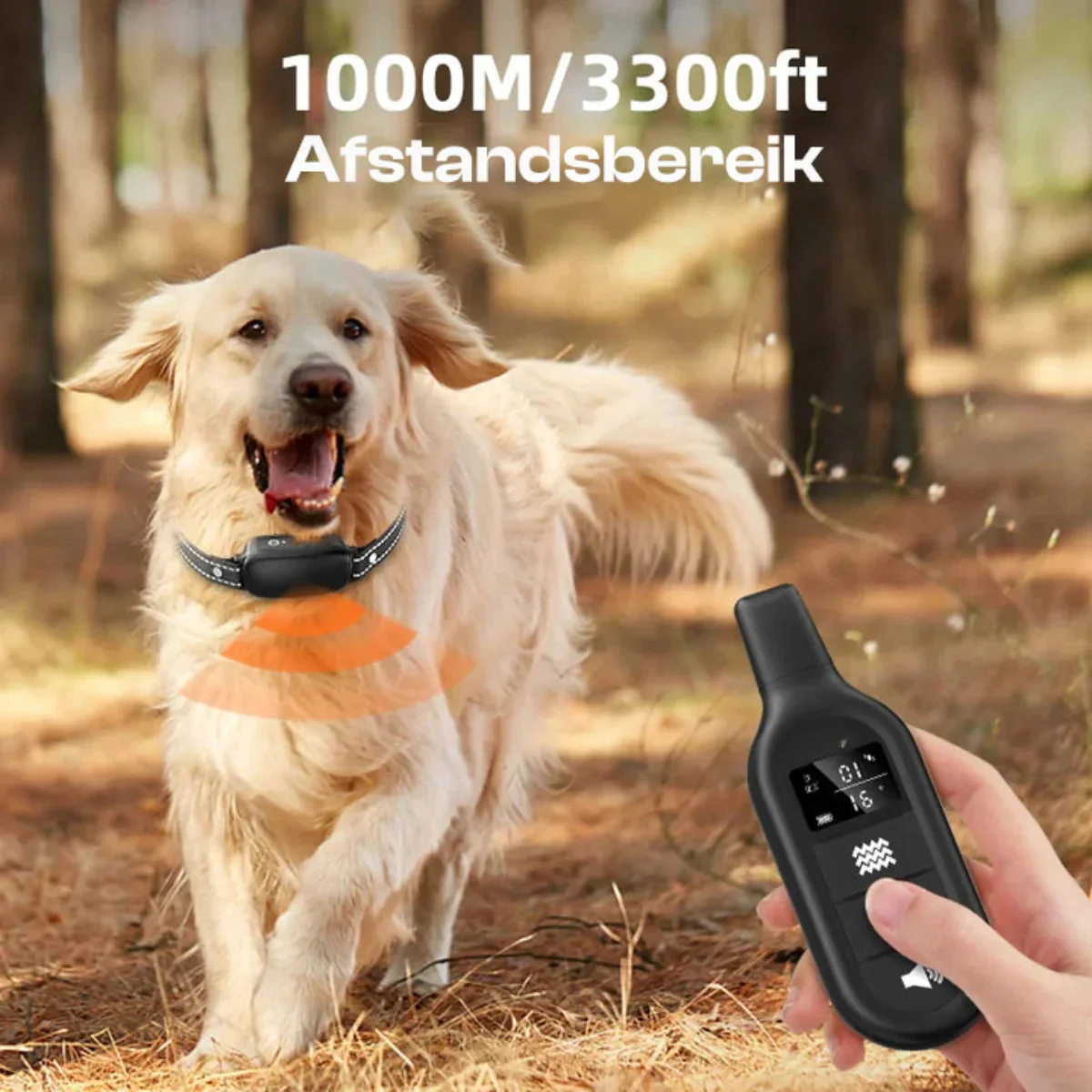 [BANNED IN GERMANY 04-10-2026] Elektrische Hundetrainingskragen mit Fernbedienung, wasserdicht, 16 einstellbare Stoßstufen, 1000 m Range, Piepton- und Vibrationsmodi - Image 2