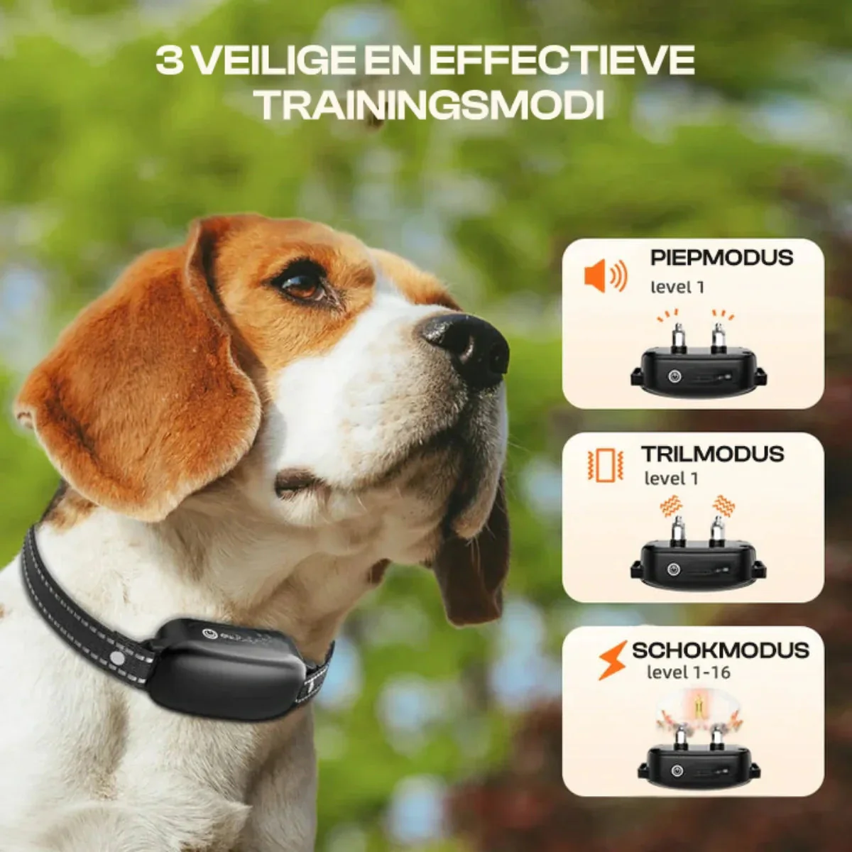 [BANNED IN GERMANY 04-10-2026] Elektrische Hundetrainingskragen mit Fernbedienung, wasserdicht, 16 einstellbare Stoßstufen, 1000 m Range, Piepton- und Vibrationsmodi - Image 3