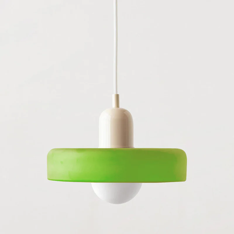 Bauhaus Pendelleuchte aus farbigem Glas für Esstisch – Moderne Hängeleuchte mit G9 Fassung, verstellbare Aufhängung, Ø25-35 cm - Image 12
