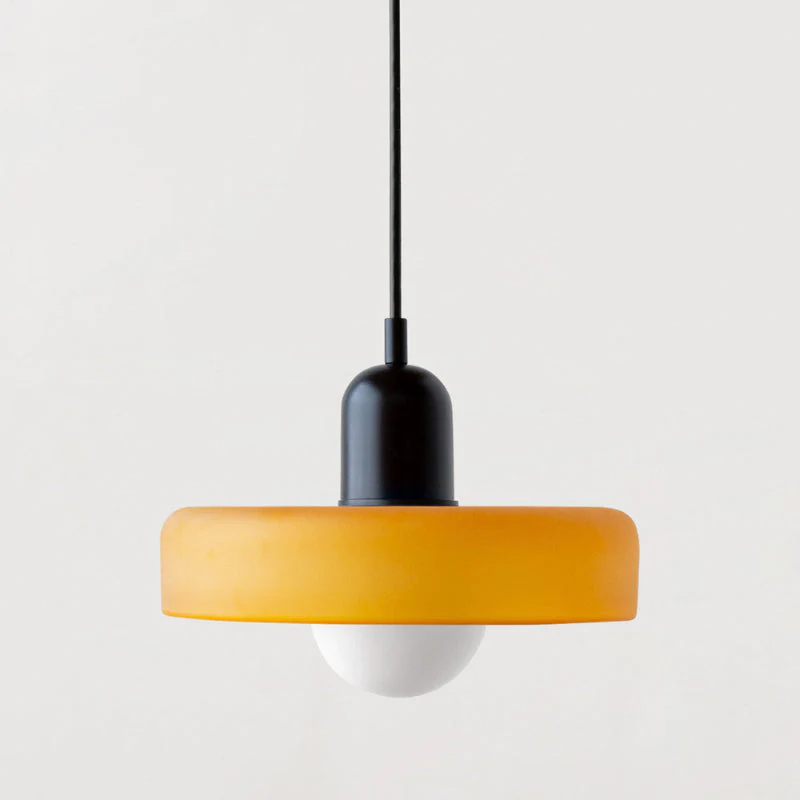 Bauhaus Pendelleuchte aus farbigem Glas für Esstisch – Moderne Hängeleuchte mit G9 Fassung, verstellbare Aufhängung, Ø25-35 cm - Image 16