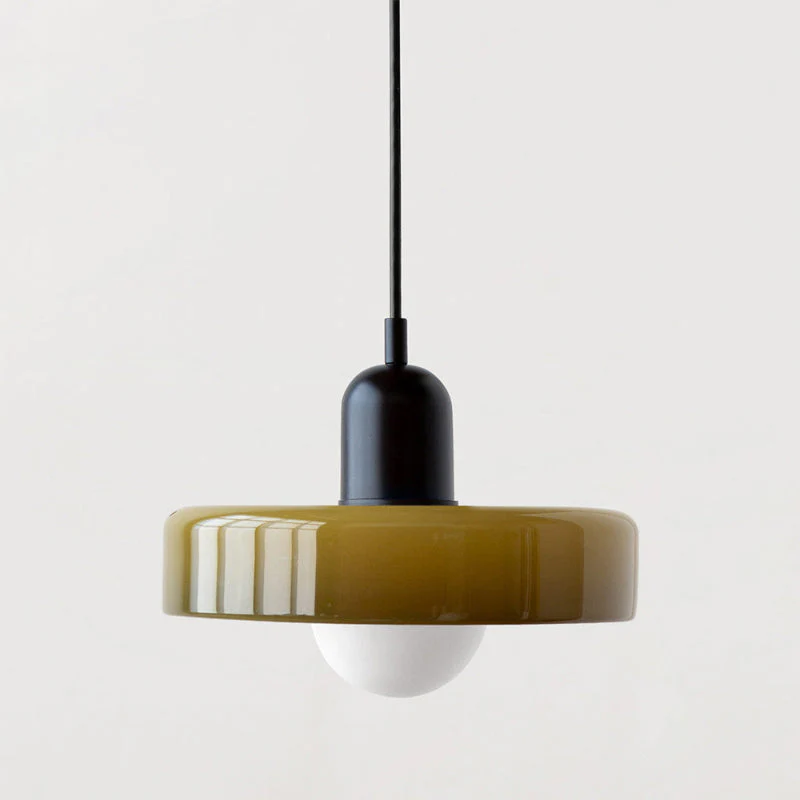 Bauhaus Pendelleuchte aus farbigem Glas für Esstisch – Moderne Hängeleuchte mit G9 Fassung, verstellbare Aufhängung, Ø25-35 cm - Image 22