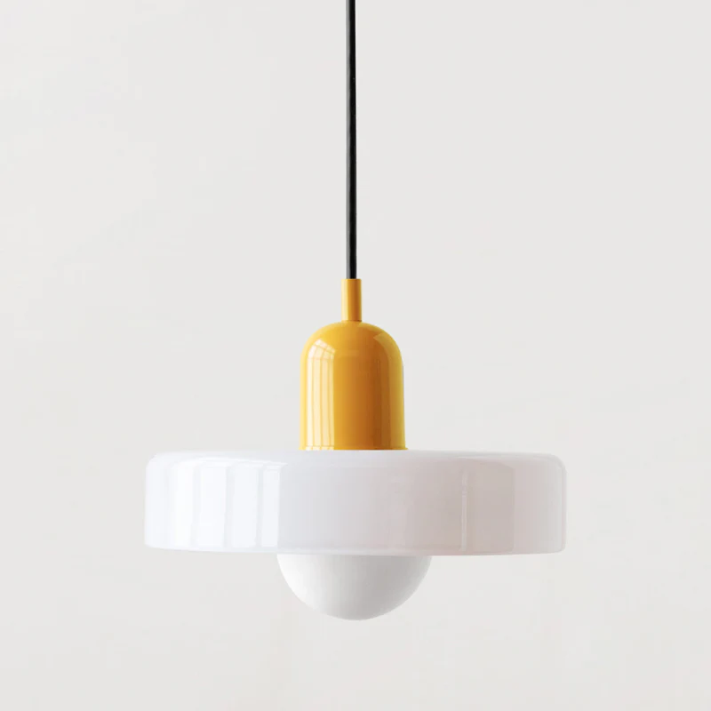 Bauhaus Pendelleuchte aus farbigem Glas für Esstisch – Moderne Hängeleuchte mit G9 Fassung, verstellbare Aufhängung, Ø25-35 cm - Image 7