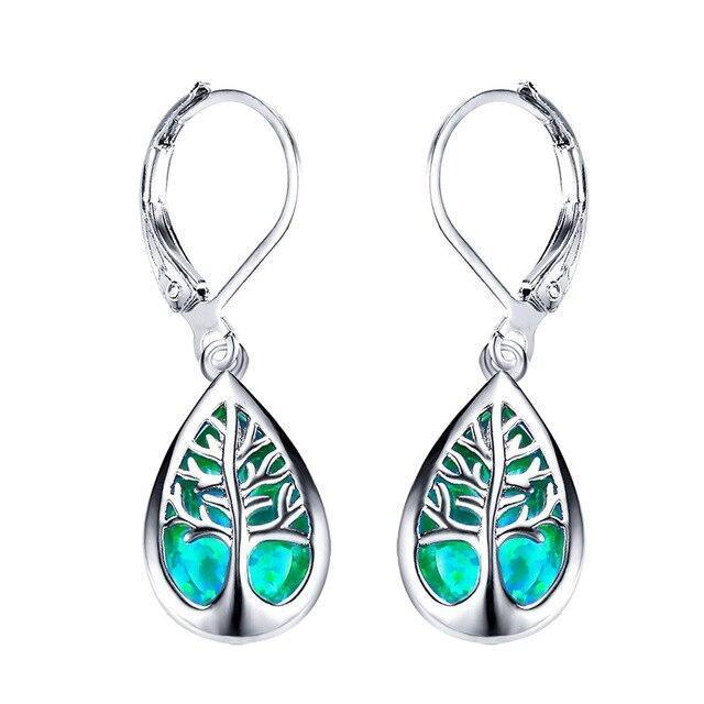Baum des Lebens Ohrringe aus Opal und Silber - Image 2