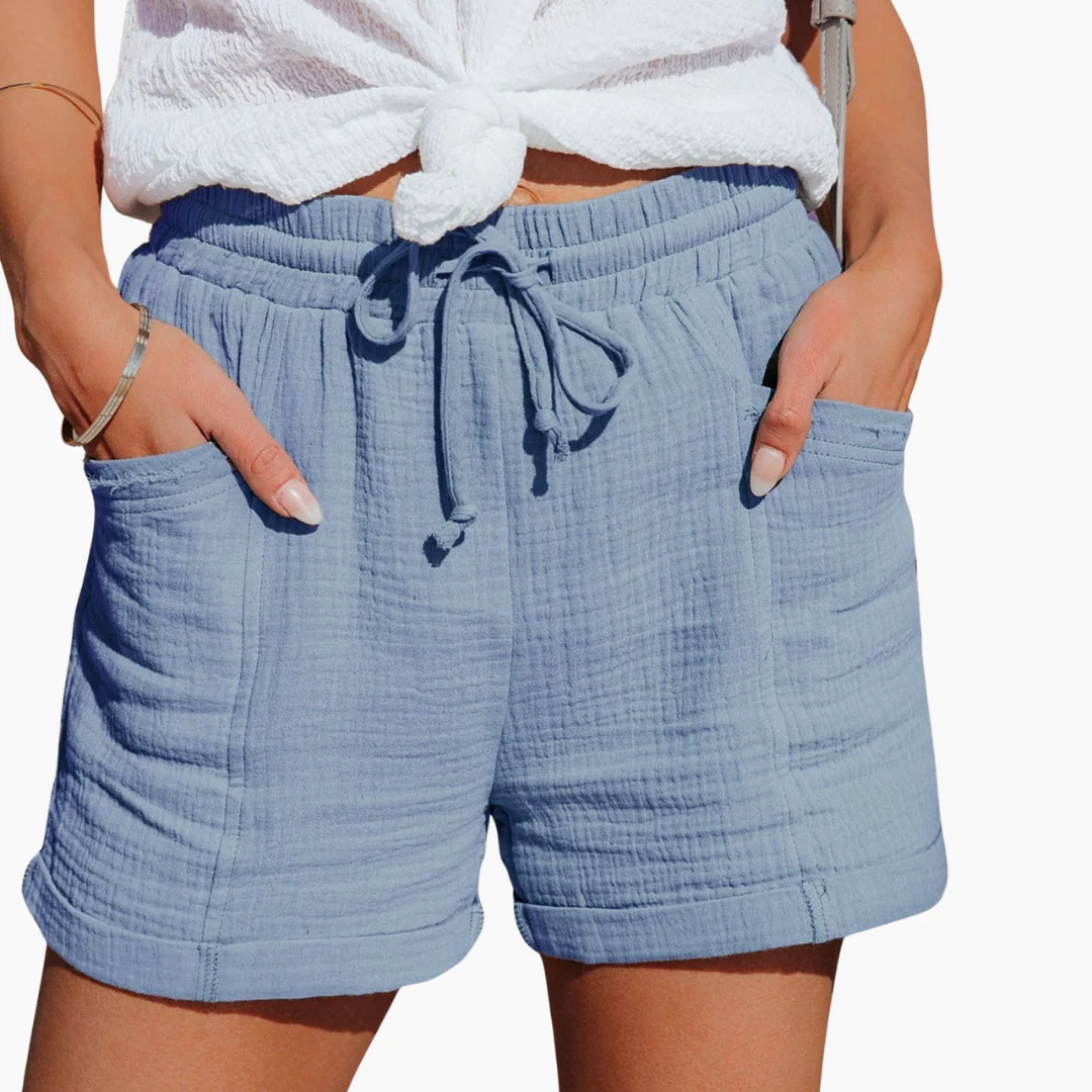 Baumwoll Sommer Shorts für Damen – Leicht mit Taschen & Bund - Image 2