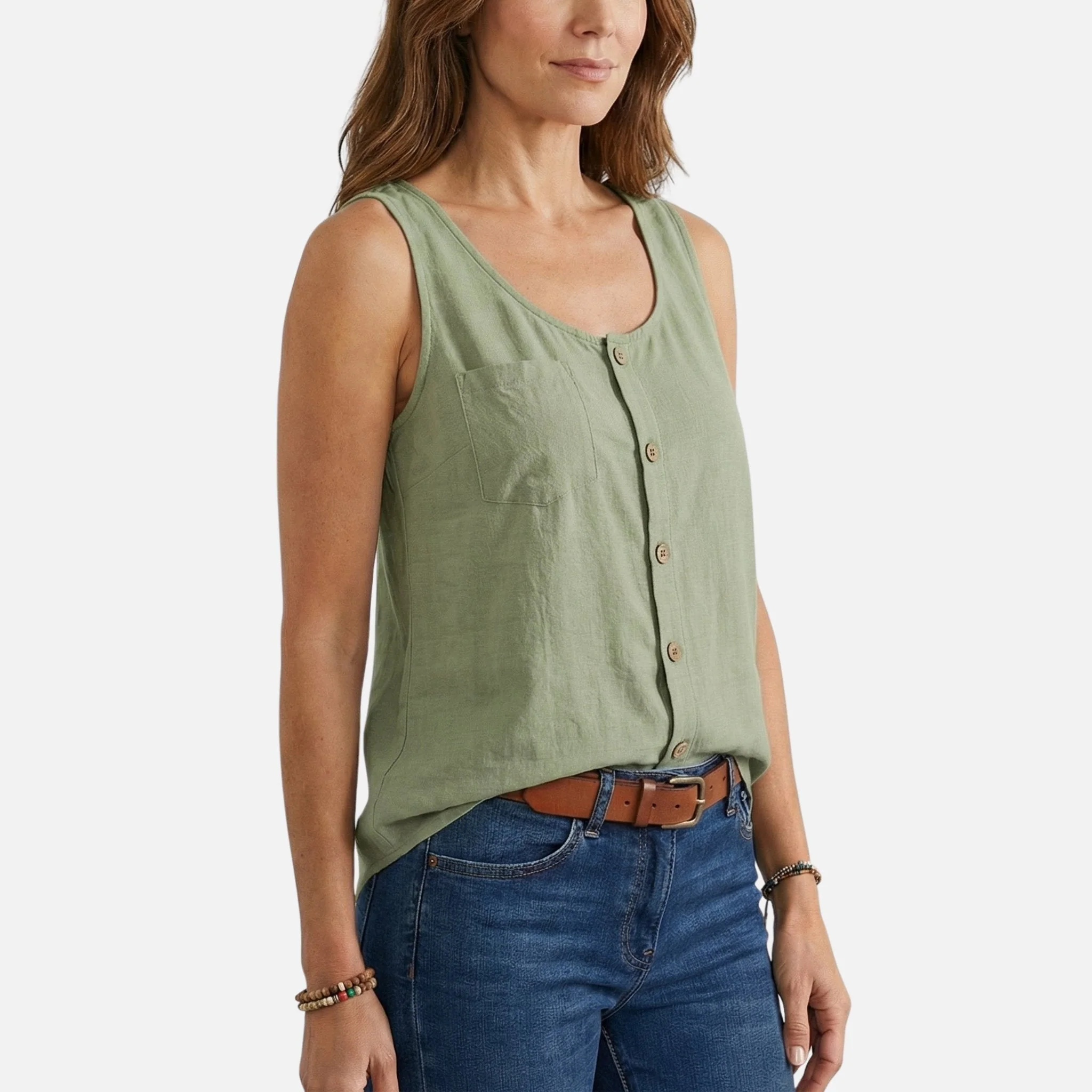 Ortrud | Damen Baumwoll-Tanktop Lockerer Schnitt – Locker Tank Top Sommer - Image 6