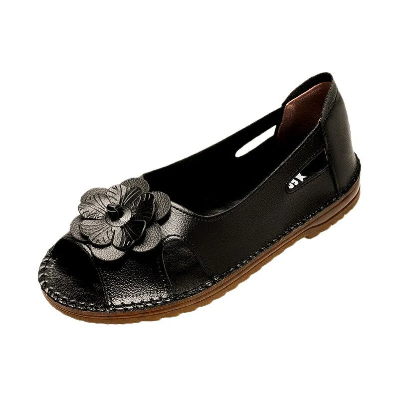Bea - Schwarze geblümte Sandalen - Image 4