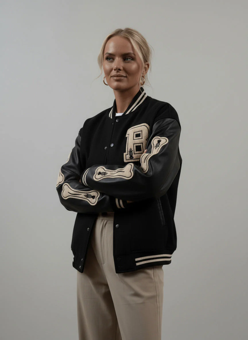Beatrice | Harajuku Varsity Collegejacke mit Kunstleder-Ärmeln - Image 2