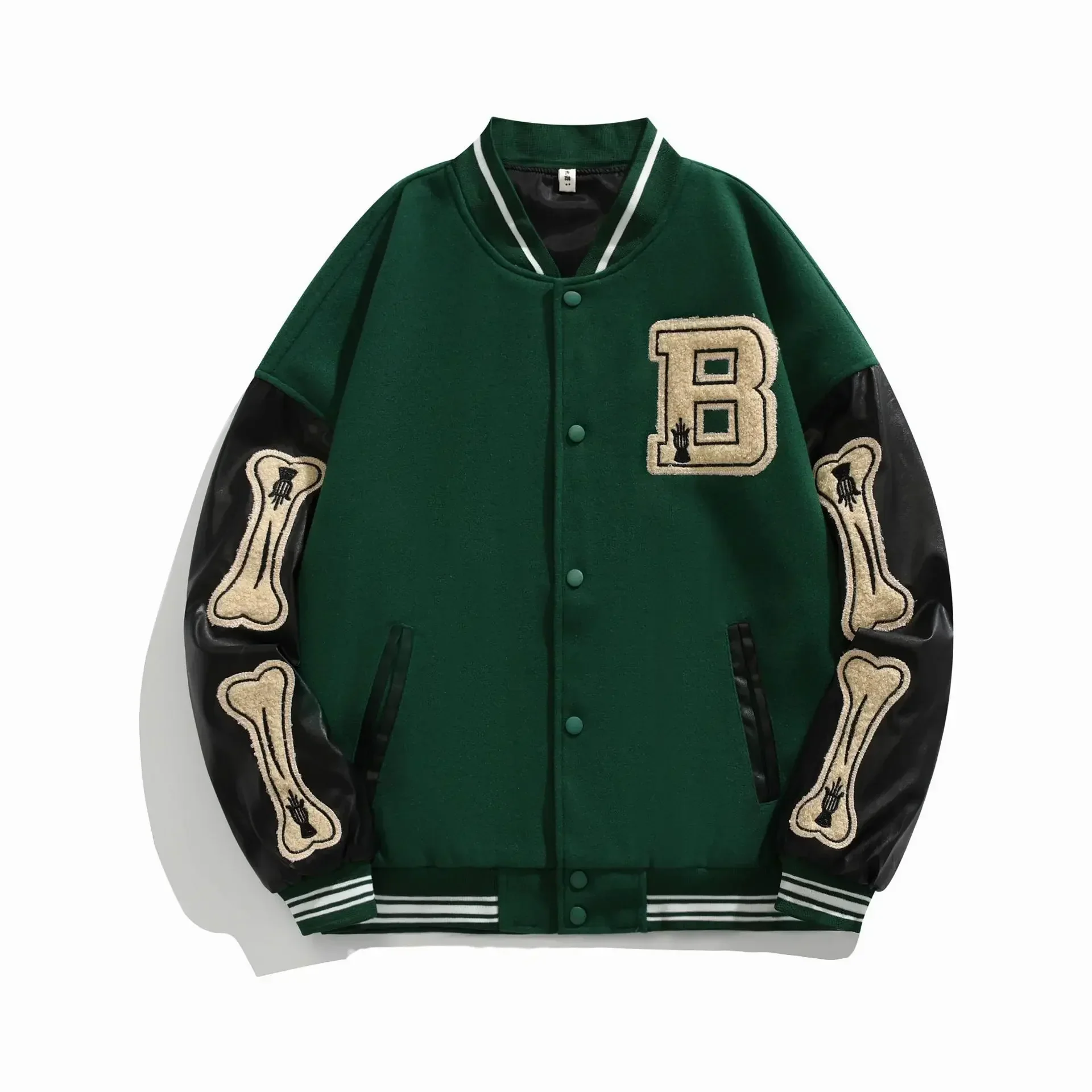 Beatrice | Harajuku Varsity Collegejacke mit Kunstleder-Ärmeln - Image 4
