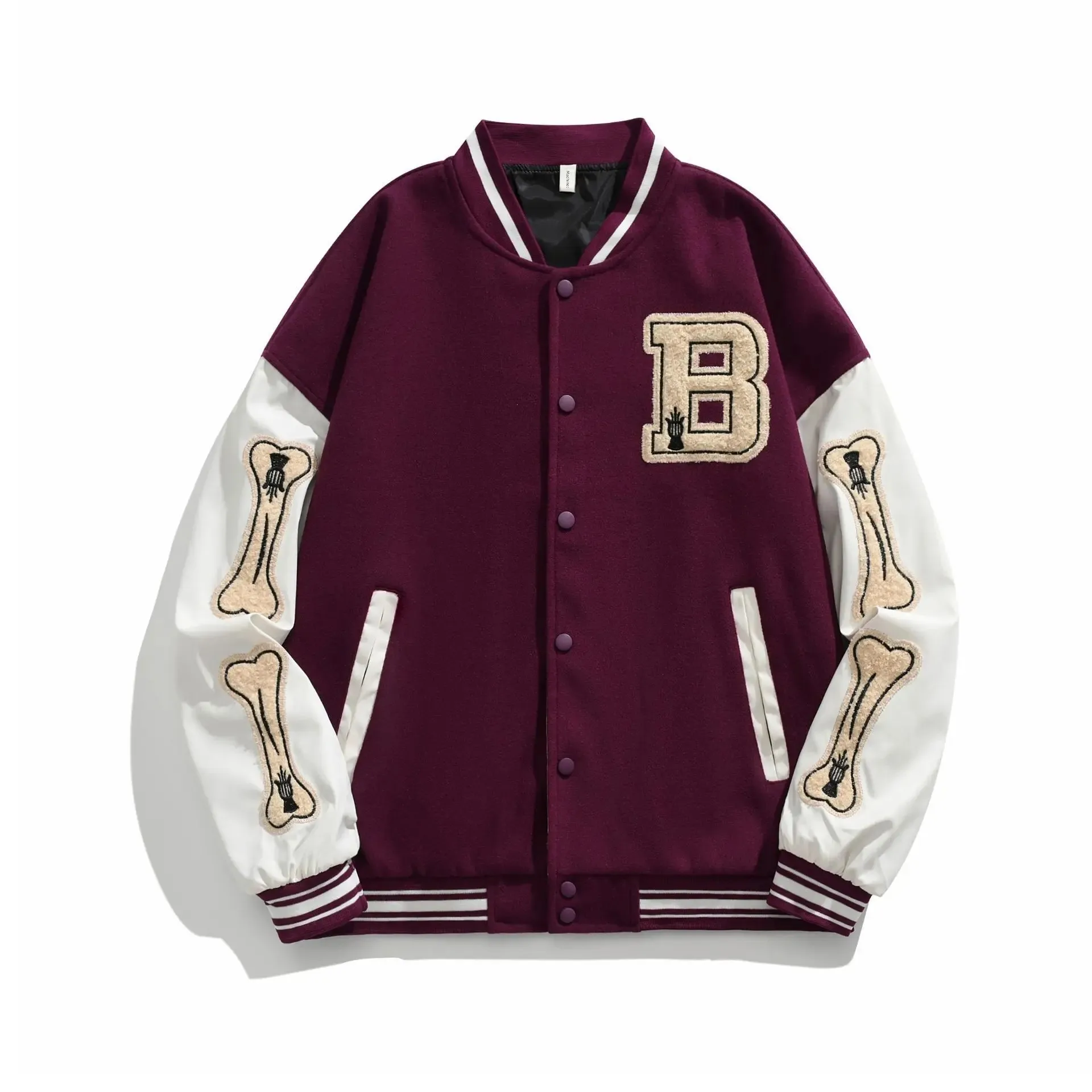Beatrice | Harajuku Varsity Collegejacke mit Kunstleder-Ärmeln - Image 7