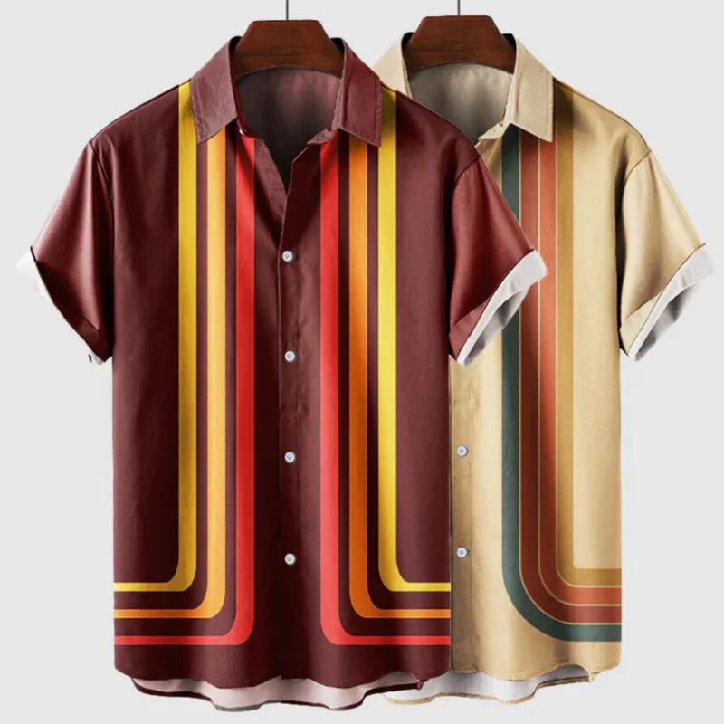 Bedrucktes Vintage-Sommerhemd für Herren | Kurzarm - Image 2