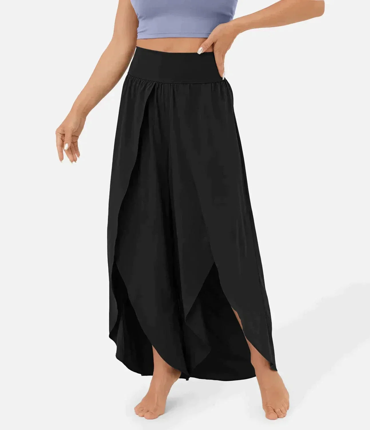 Belle | Hochtaillierte Hose mit weitem Bein - Image 15