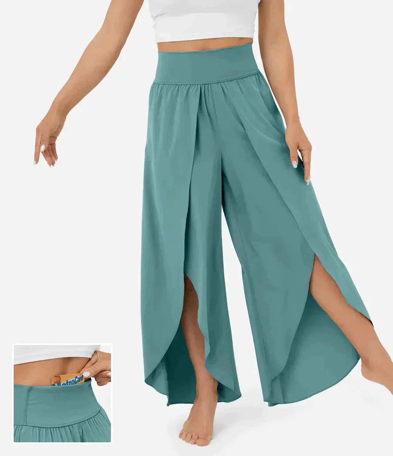 Belle | Hochtaillierte Hose mit weitem Bein - Image 8