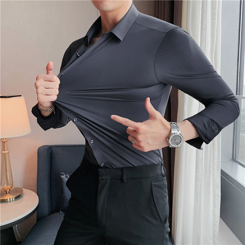 Benjamin | Classic Slim Fit Stretchable Langarm Business Hemd - Image 6