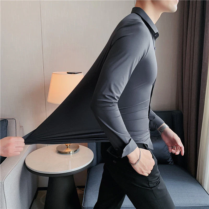 Benjamin | Classic Slim Fit Stretchable Langarm Business Hemd - Image 7