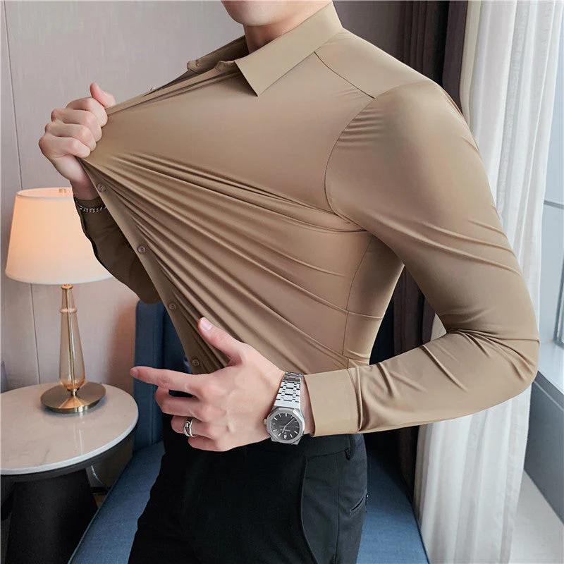 Benjamin | Classic Slim Fit Stretchable Langarm Business Hemd - Image 8