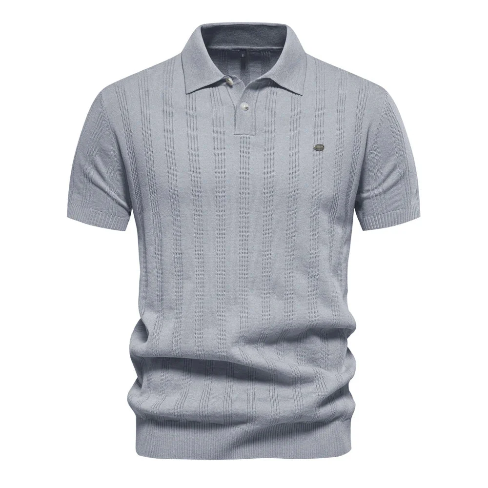 Benles | Stylish Stripe Poloshirt Gestrickt - Image 2