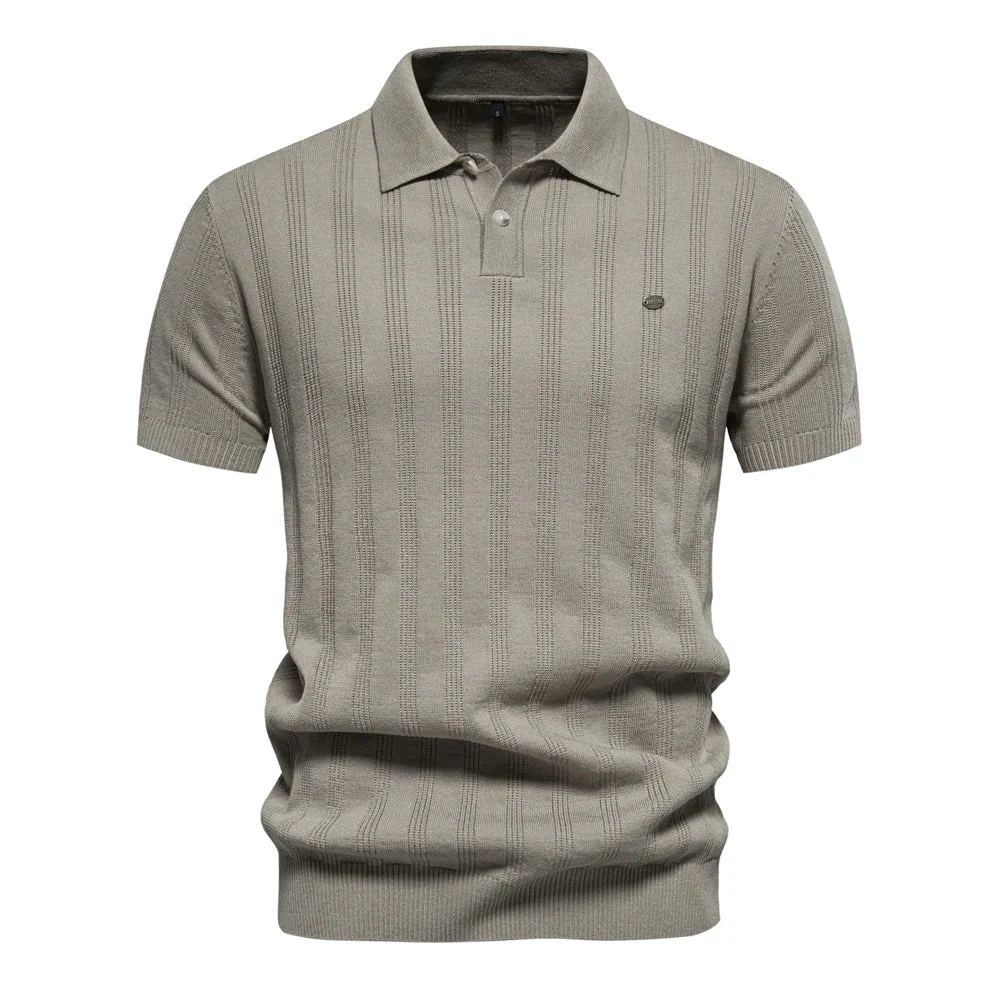 Benles | Stylish Stripe Poloshirt Gestrickt - Image 4
