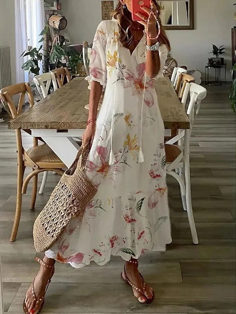 Bequemes und stilvolles bedrucktes Sommerkleid - Kreszentia - Image 5