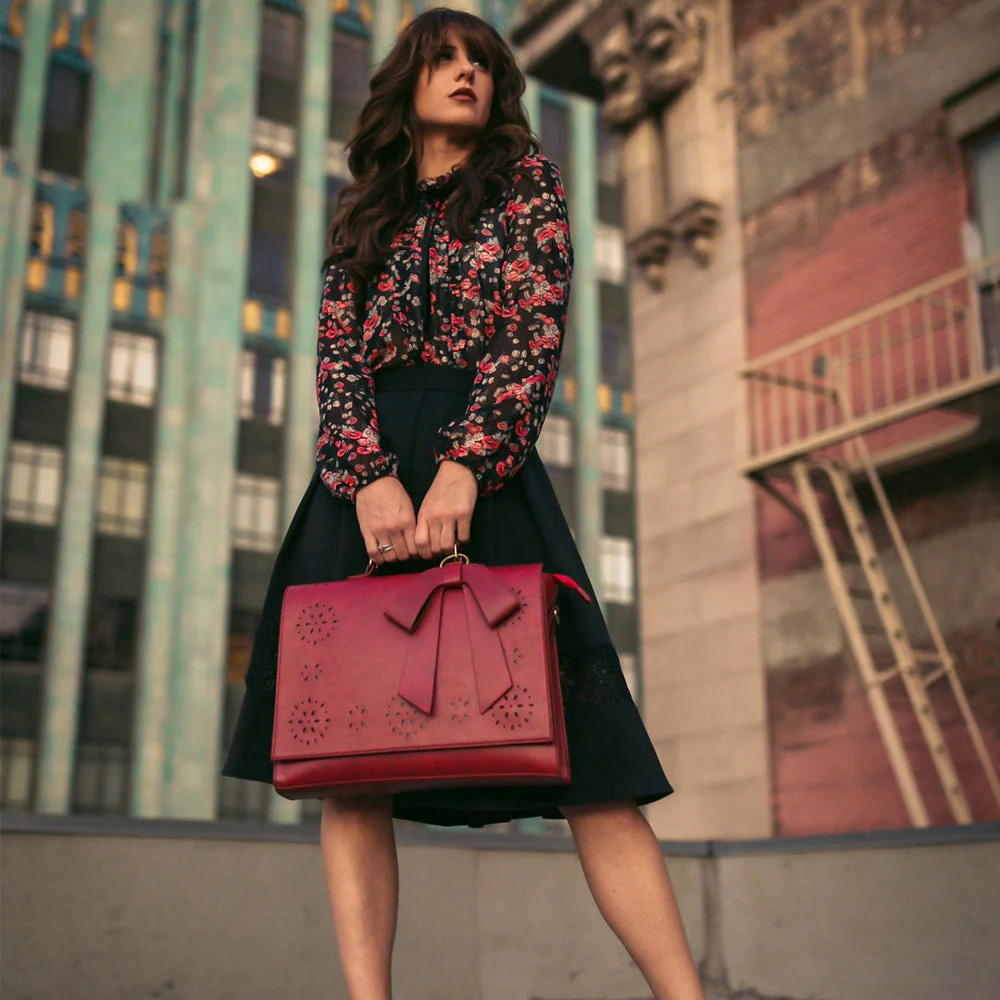 Bernadette – Schleifen-Satchel Handtasche - Image 19