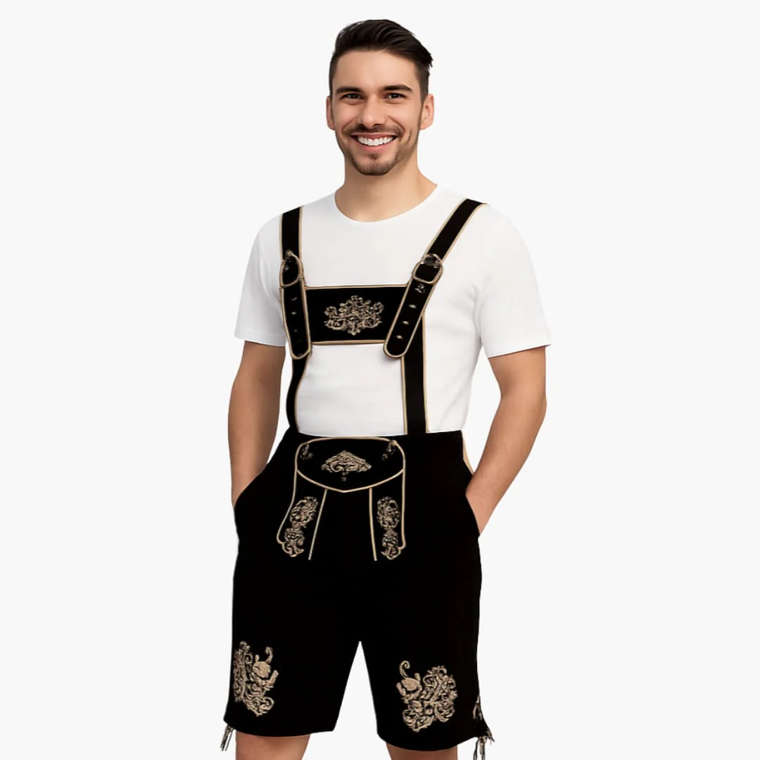 Bestickte kurze Lederhose für Herren - Oktoberfest 2025 - Image 2
