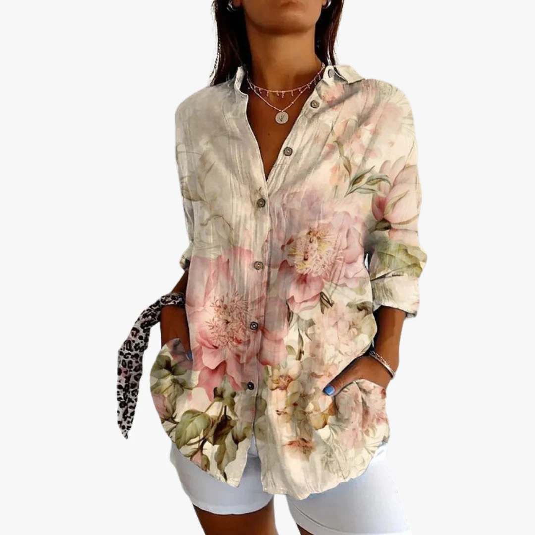 Bestickte Leinen Damen Bluse - Image 10