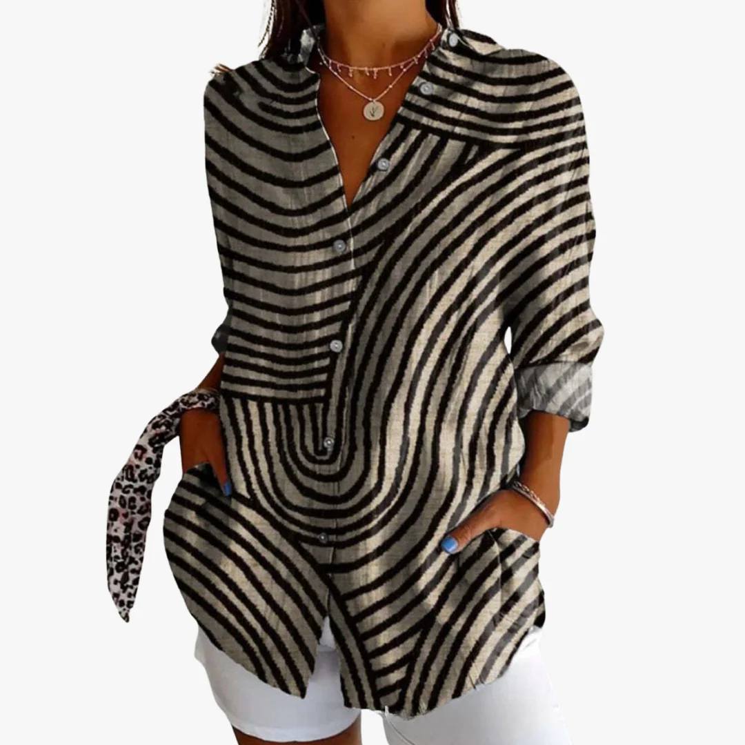 Bestickte Leinen Damen Bluse - Image 11