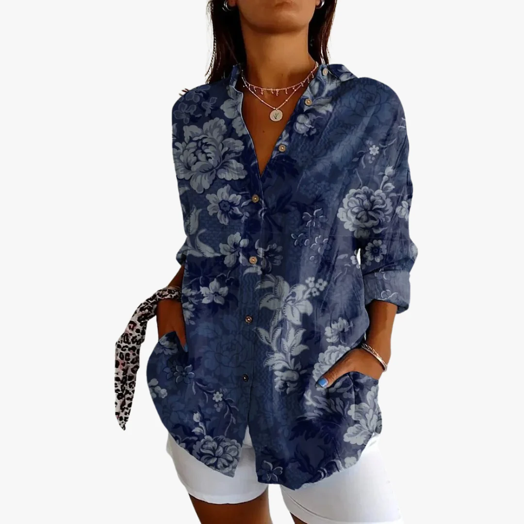 Bestickte Leinen Damen Bluse - Image 12