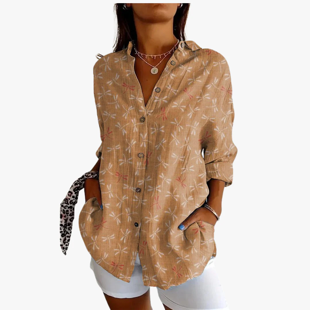 Bestickte Leinen Damen Bluse - Image 3