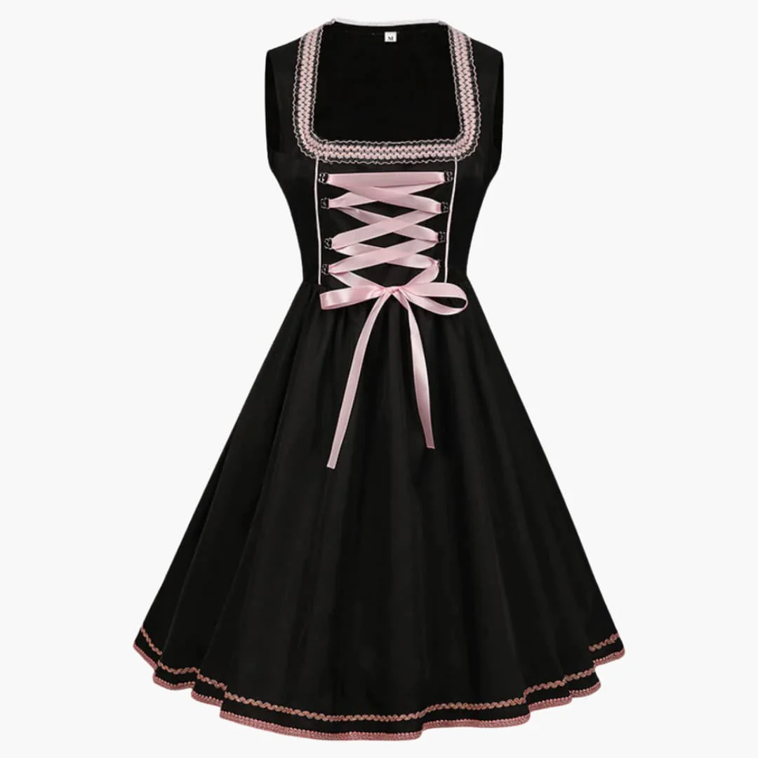 Besticktes Dirndl Kleid mit Satinband für Damen - Oktoberfest 2025 - Image 3