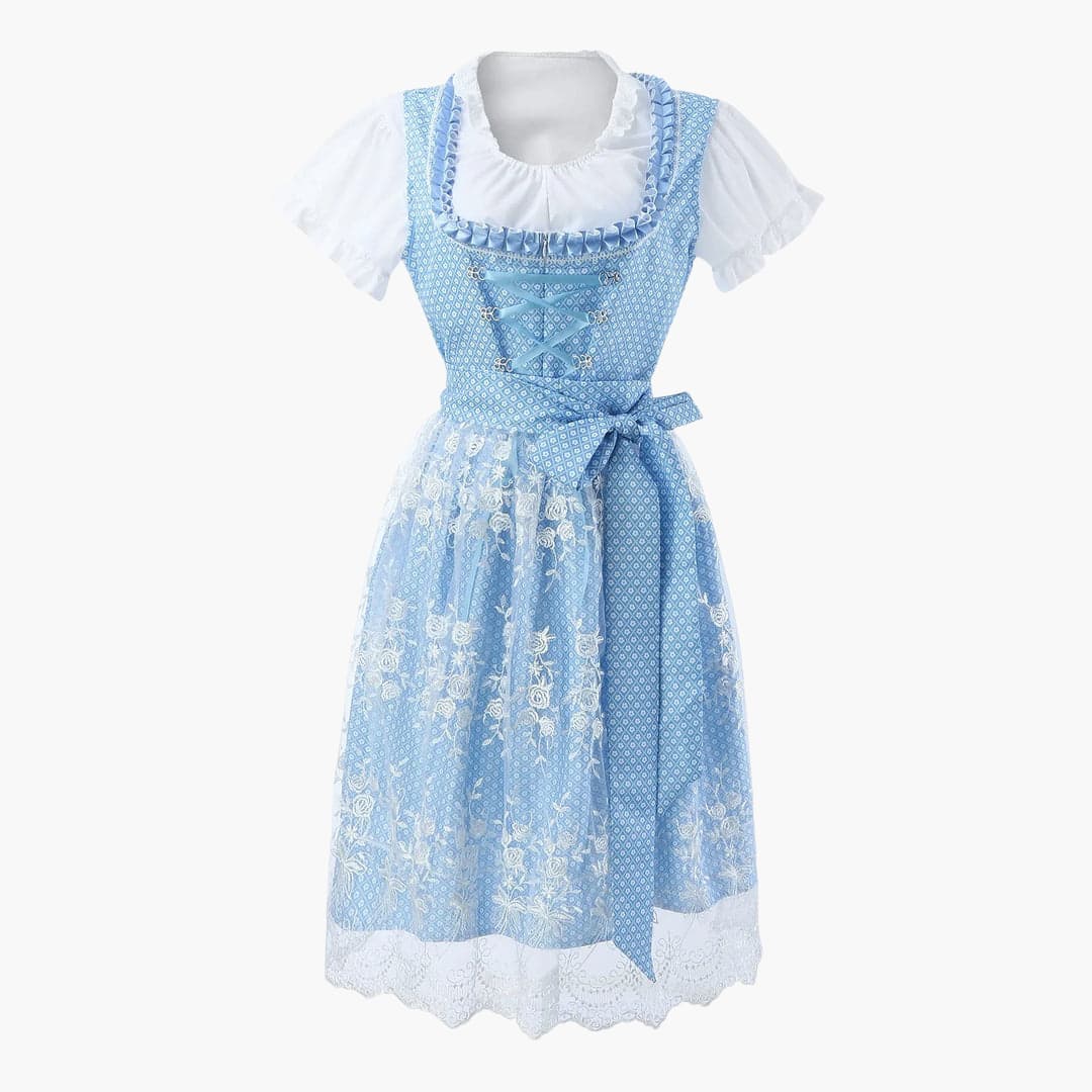 Besticktes Dirndl kleid mit Spitzenschürze für Damen - Oktoberfest 2025 - Image 2